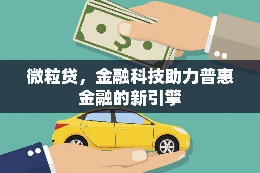 户县微粒贷，金融科技助力普惠金融的新引擎