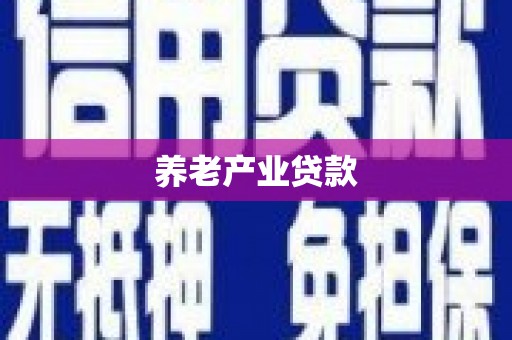 双阳养老产业贷款