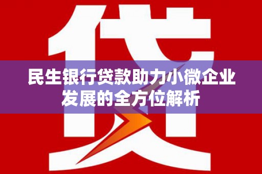 将军民生银行贷款助力小微企业发展的全方位解析
