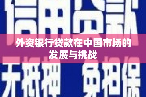 蒙阴外资银行贷款在中国市场的发展与挑战