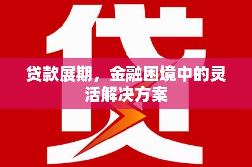 西固贷款展期，金融困境中的灵活解决方案