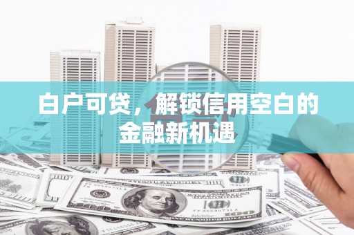 大埔白户可贷，解锁信用空白的金融新机遇