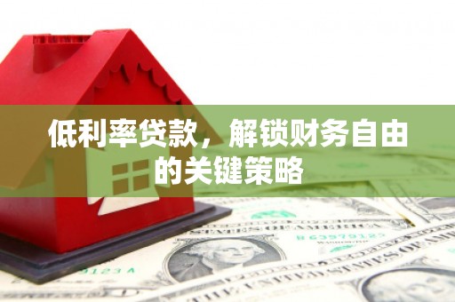 浔阳低利率贷款，解锁财务自由的关键策略