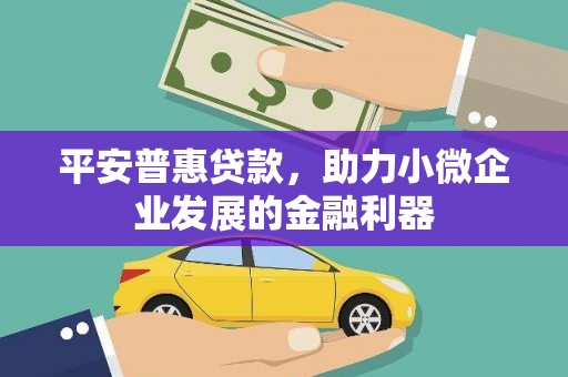 台北平安普惠贷款，助力小微企业发展的金融利器