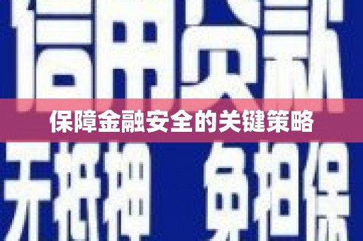 望谟保障金融安全的关键策略